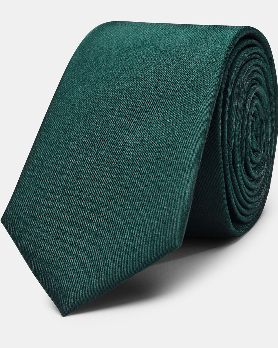 Silk Satin Tie, Emerald, hi-res
